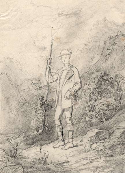Josef Kriehuber - Kronprinz Rudolph im Jagdkostuem